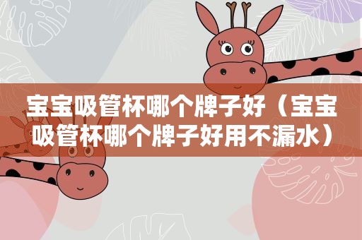 宝宝吸管杯哪个牌子好（宝宝吸管杯哪个牌子好用不漏水）
