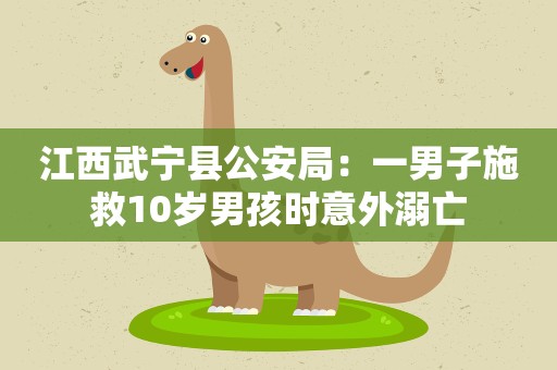 江西武宁县公安局:一男子施救10岁男孩时意外溺亡 江西武宁县公安局:一男子施救10岁男孩时意外溺亡