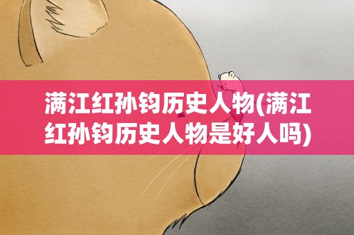 满江红孙钧历史人物(满江红孙钧历史人物是好人吗) 满江红孙钧历史人物(满江红孙钧历史人物是好人吗)