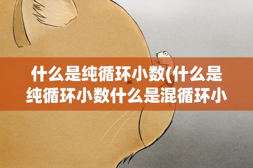 什么是纯循环小数(什么是纯循环小数什么是混循环小数) 什么是纯循环小数(什么是纯循环小数什么是混循环小数)