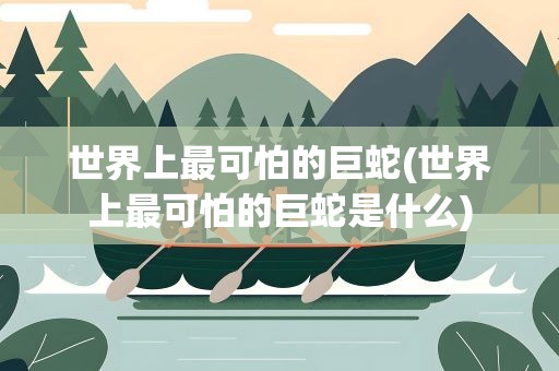 世界上最可怕的巨蛇(世界上最可怕的巨蛇是什么)