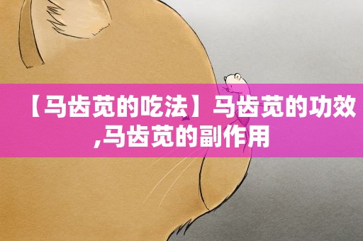 【马齿苋的吃法】马齿苋的功效,马齿苋的副作用