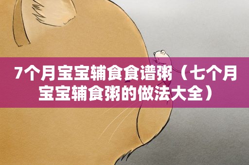 7个月宝宝辅食食谱粥（七个月宝宝辅食粥的做法大全）