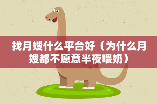 找月嫂什么平台好（为什么月嫂都不愿意半夜喂奶）