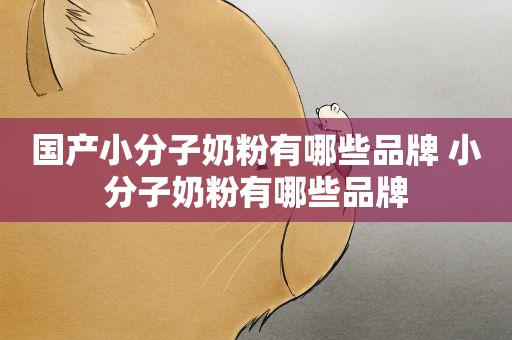 国产小分子奶粉有哪些品牌 小分子奶粉有哪些品牌